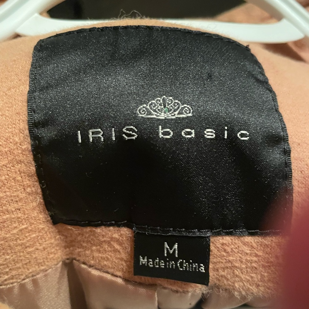 Iris Basic Women's Double-Breasted Tan Pea Coat - image 4